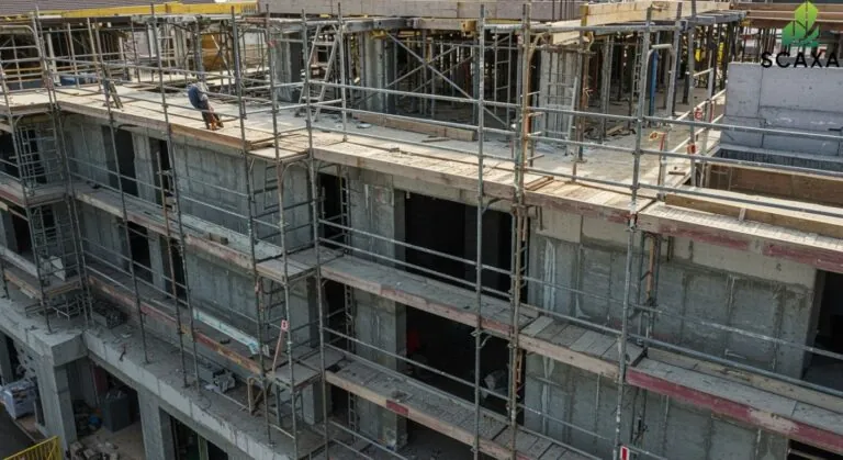 SCAXA scaffolding for a building contracting project