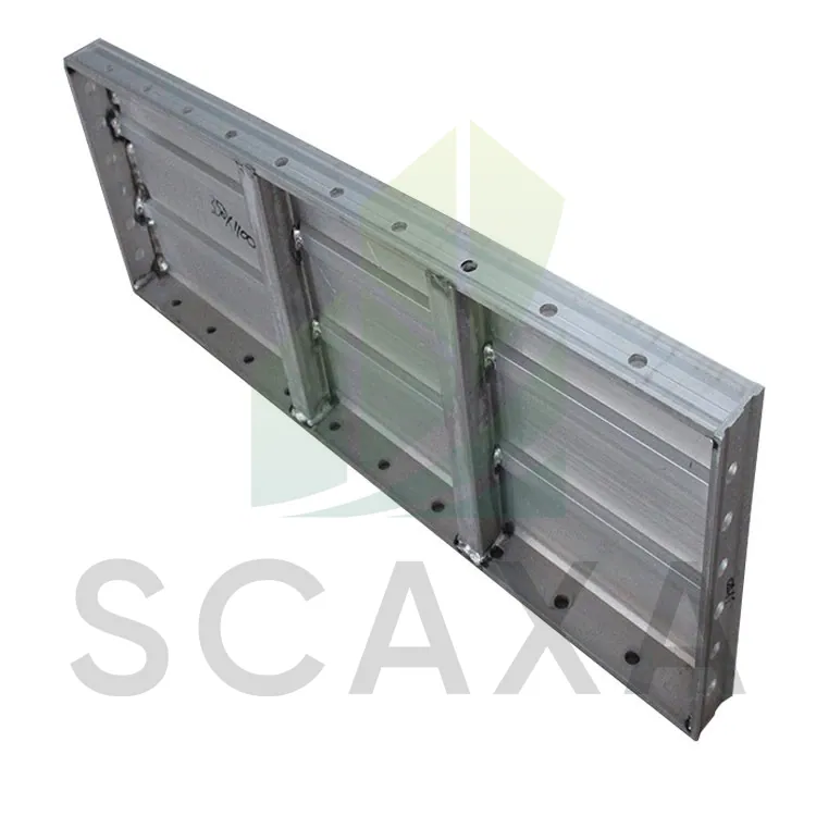 Aluminium panel from SCAXA showcasing high-strength construction, essential for scaffolding stability and safety in building projects.