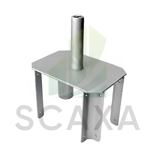 Fork Head Painted scaffolding component made of steel sheet with angle iron and round tube, designed for secure beam connections, featuring SCAXA branding.
