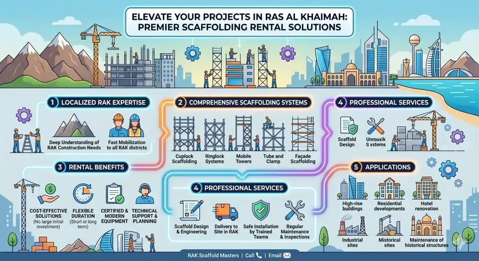 Scaffolds Rental Ras Al Khaimah & Erection Dismantling Services by Scaxa
