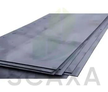 MS sheets stacked, showcasing their smooth surface and durability, relevant to scaffolding solutions and industrial applications.