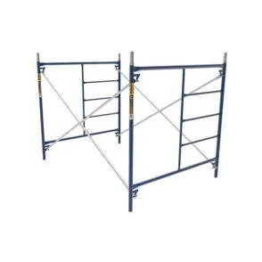 Cross braces and horizontal braces of a portable scaffolding system, emphasizing stability and construction applications for SCAXA scaffolding solutions.
