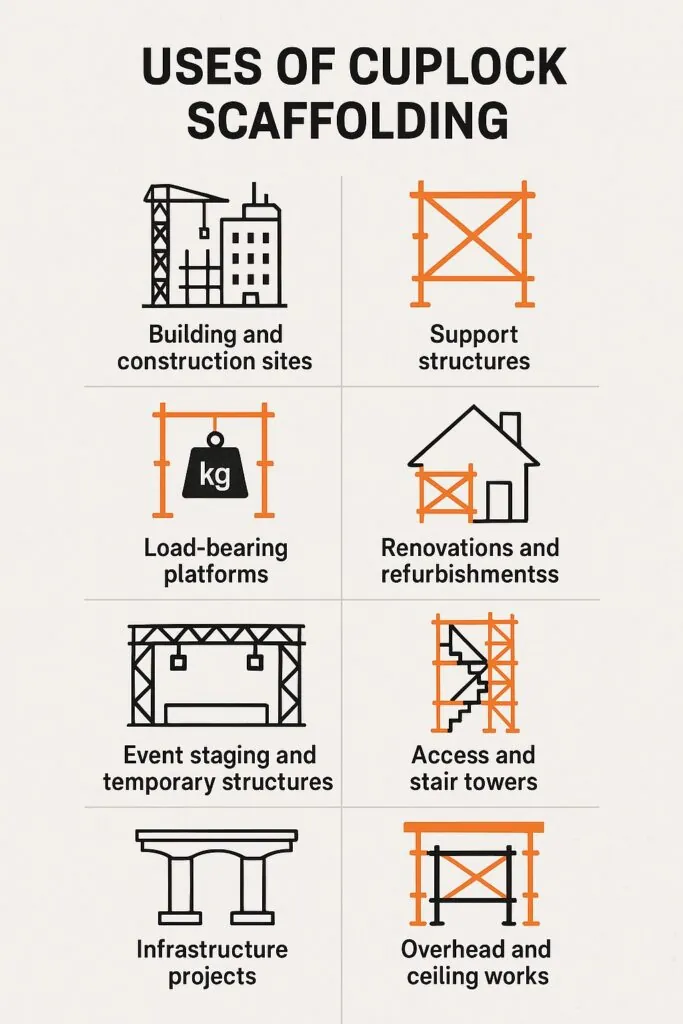 Uses of Cuplock Scaffolding