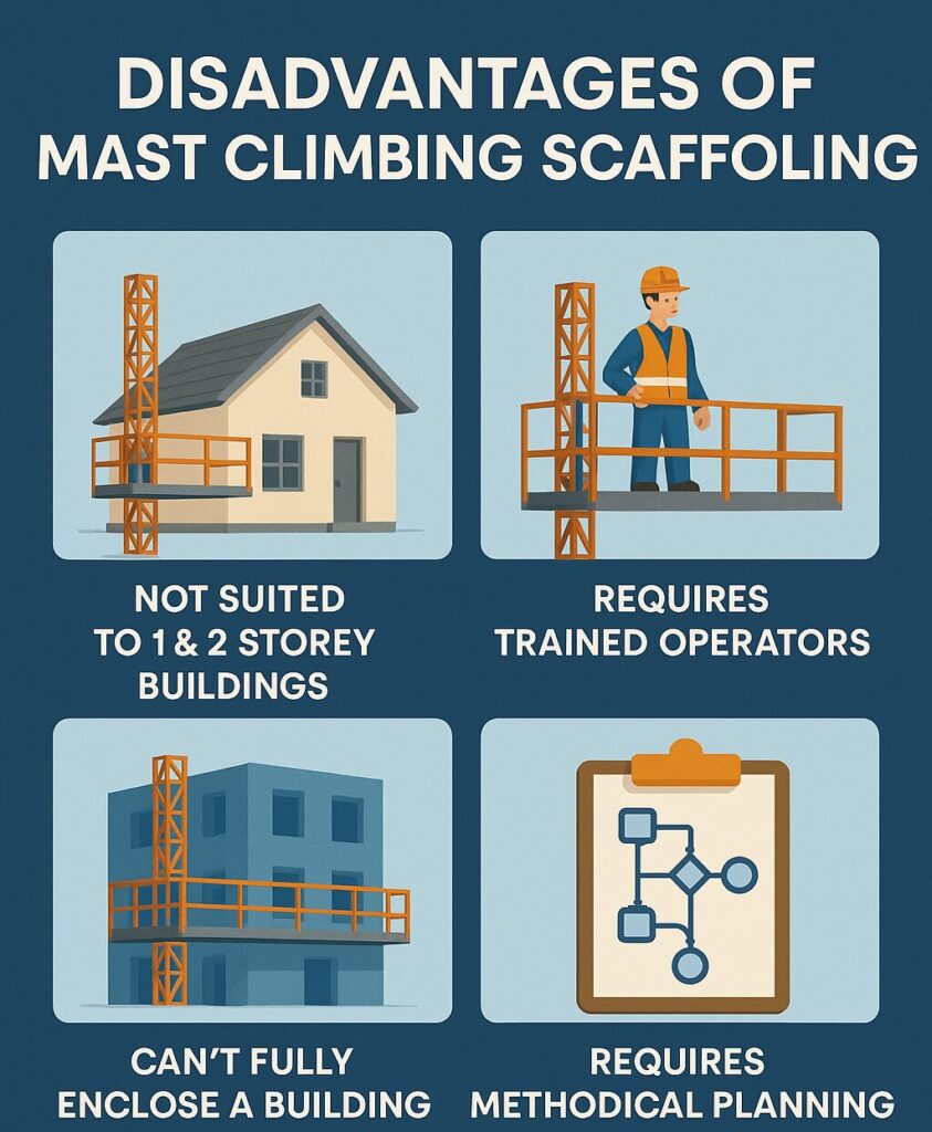Disadvantages of Mast Climbing Scaffolding